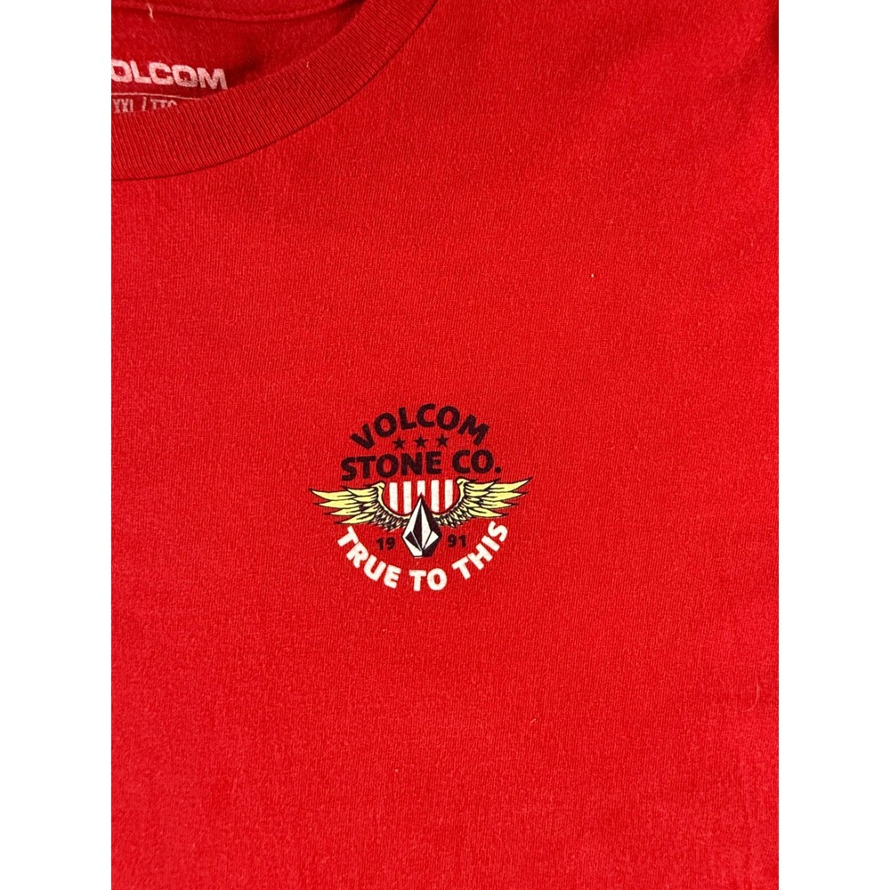 Volcom Stone Co True To This Graphic T-Shirt Mens XXL Red Short Sleeve Cotton - Picture 3 of 7